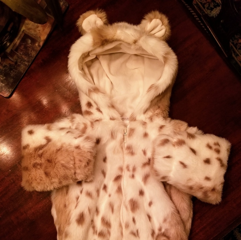 LUXE FUR FAUX SNOW LEOPARD JACKET - Picture 4 of 10